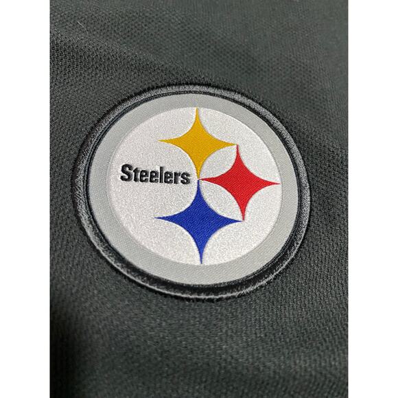 Nike Men's 2XL Black Gray Polyester Polo Shirt - Dri Fit Steelers NFL - Picture 7 of 8
